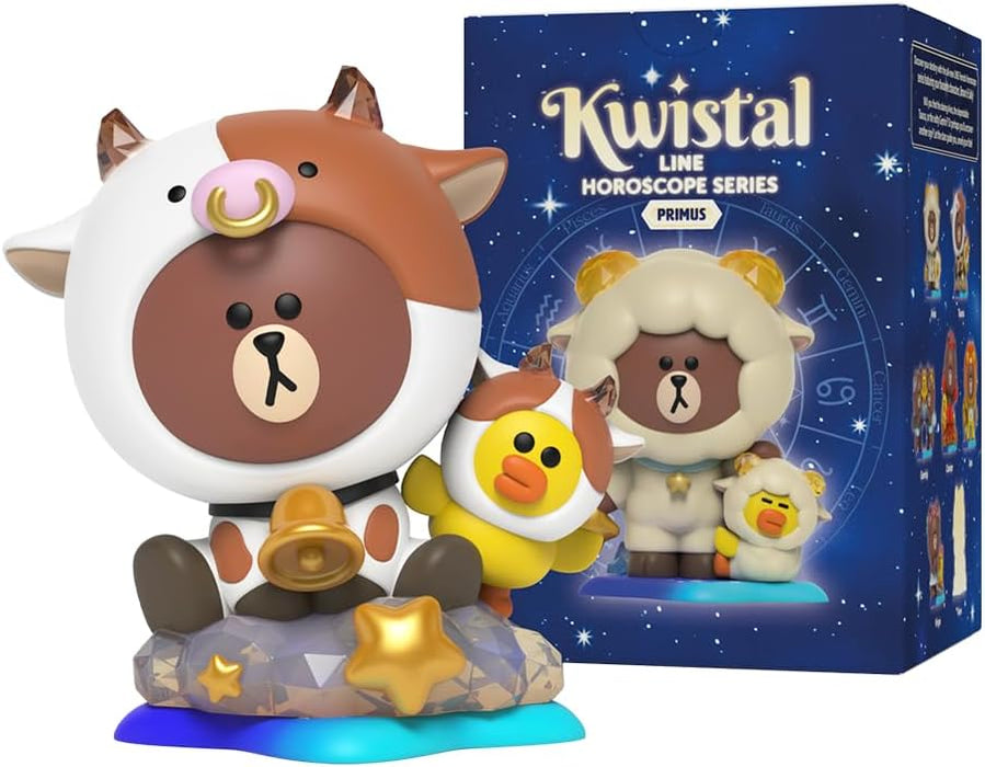 Mighty Jaxx Line Friends Horoscopes Kwistal Fwenz Primus Series | Sealed Tray of 6 - Contains No Duplicates | Blind Box Toy Collectible Figurines