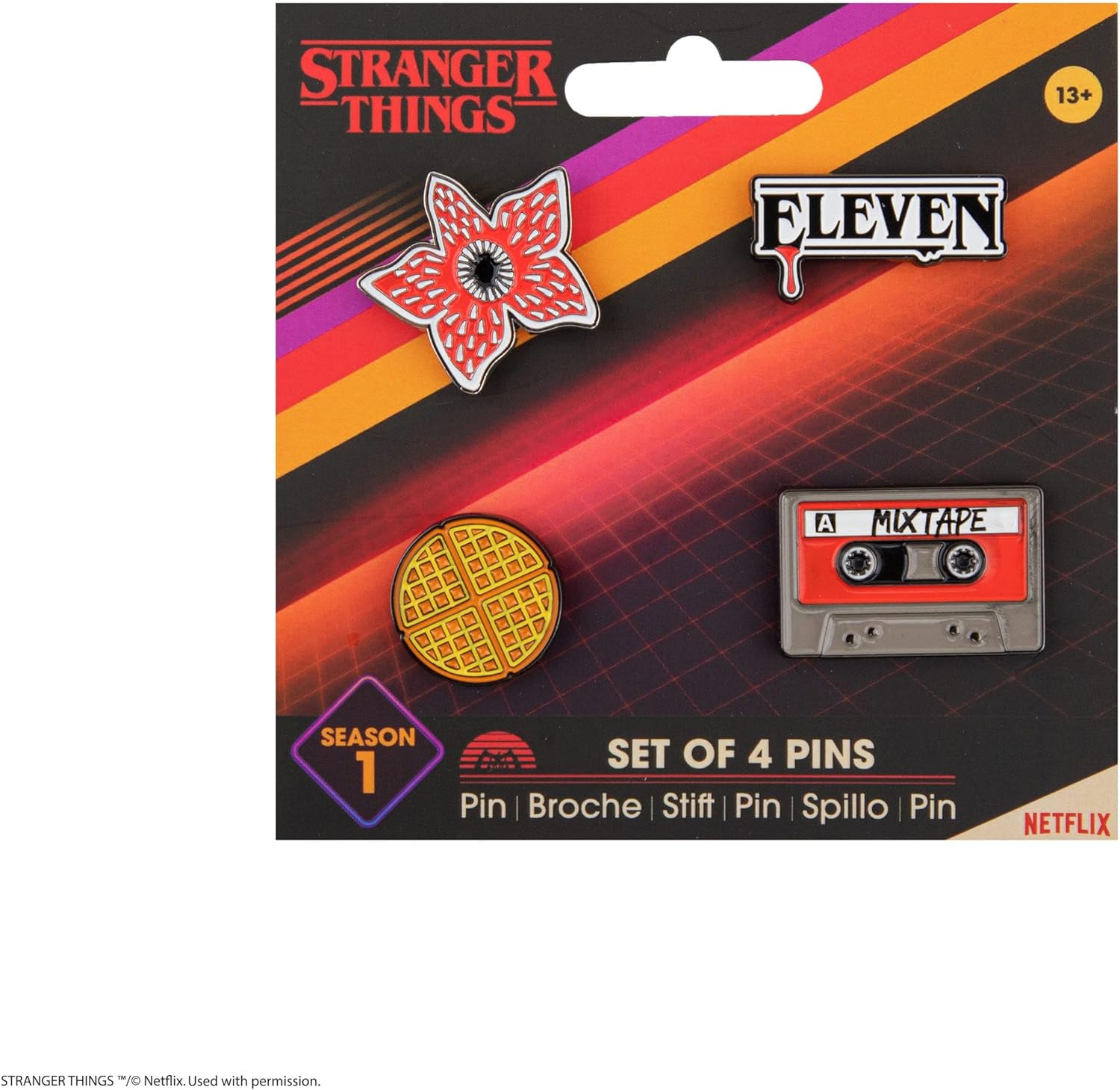 Stranger Things Pack 4 pin's Season 1