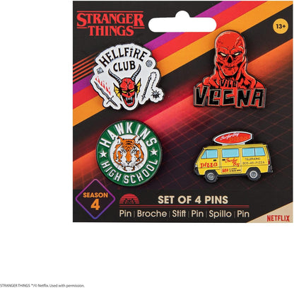 Stranger Things Pack 4 pin's Season 4