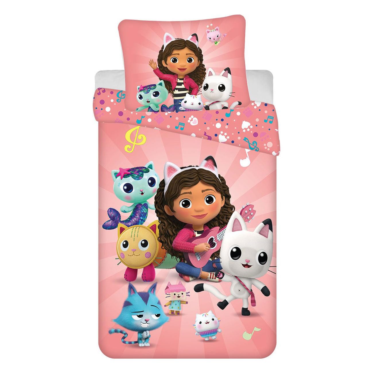 Jerry Fabrics 23BS261 Dollhouse Single Duvet Cover and Pillowcase Set Pink European Size Pink