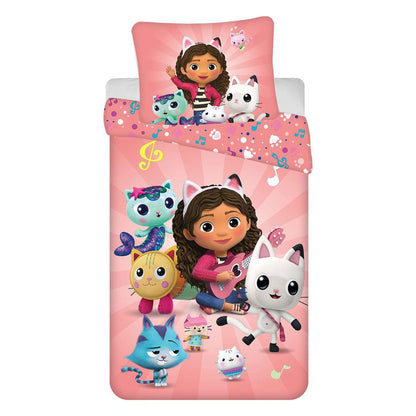 Jerry Fabrics 23BS261 Dollhouse Single Duvet Cover and Pillowcase Set Pink European Size Pink