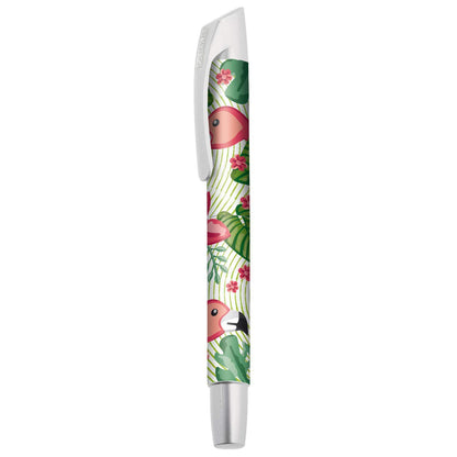 Online Writing instruments 61368/3D - ink cartridge rollerball pen, robust rollerball tip, Flamingo Jungle Rollerball Flamingo Jungle