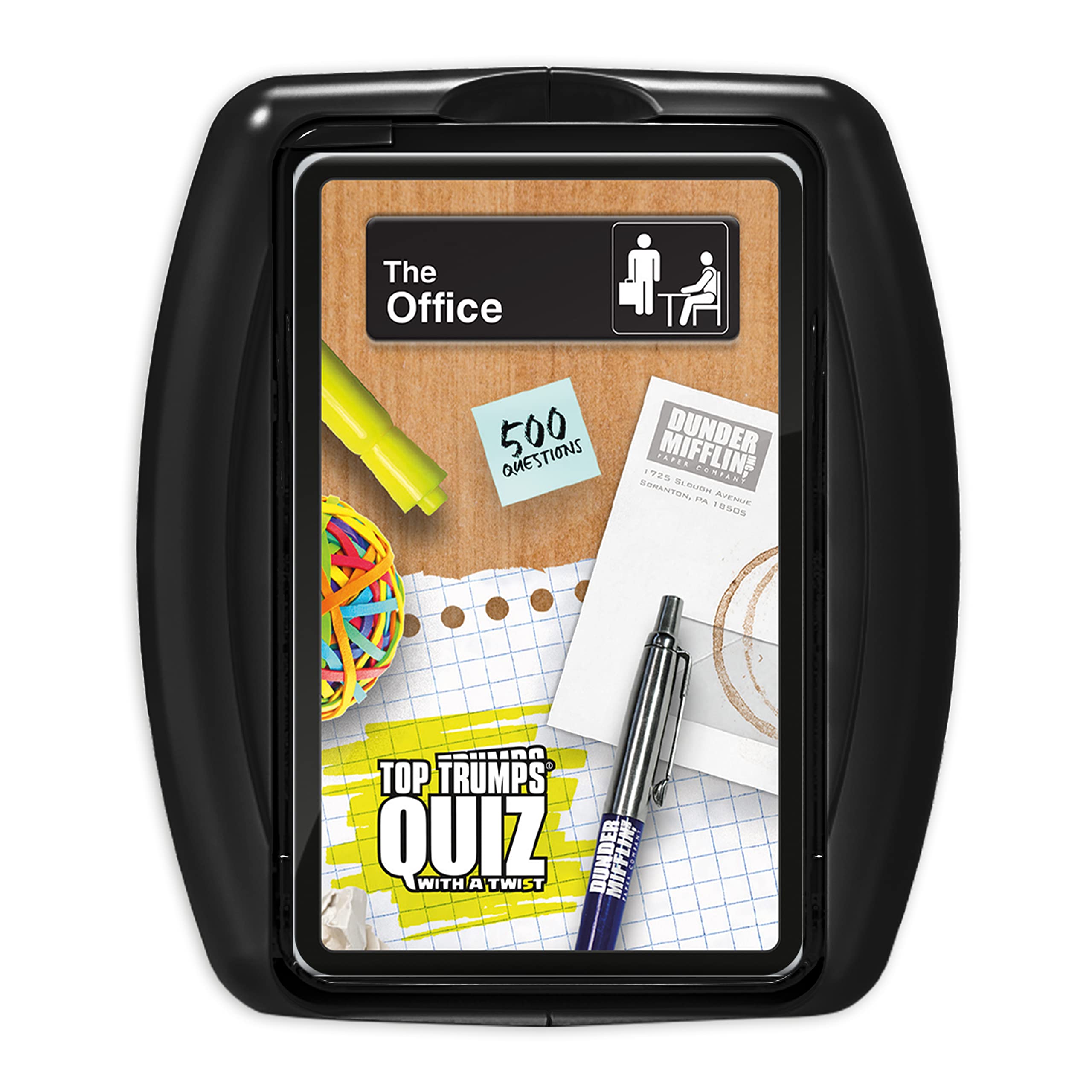 Top Trumps The Office US Quiz Game, 500 questions to test your knowledge and memory on Dwight, Angela, Kelly, Kevin, Stanley, Phyllis and Michael Scott himself, gift for players aged 12 plus