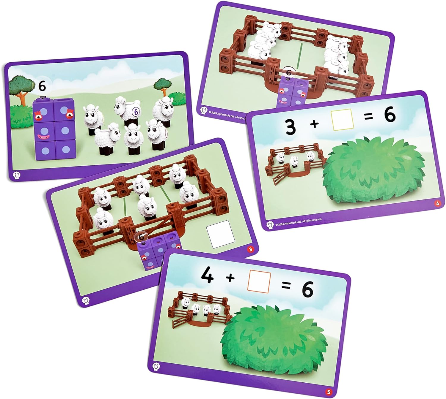 Learning Resources MathLink Cubes Activity Set Numberblocks Counting Sheep Farm, Age 3 4 5 6, CBeebies Toys, Maths Toys, Number Toys, Play Farm, EYFS, 10 Maths Activities Included