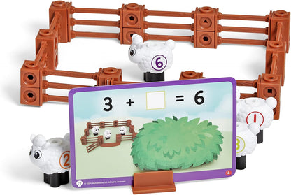 Learning Resources MathLink Cubes Activity Set Numberblocks Counting Sheep Farm, Age 3 4 5 6, CBeebies Toys, Maths Toys, Number Toys, Play Farm, EYFS, 10 Maths Activities Included