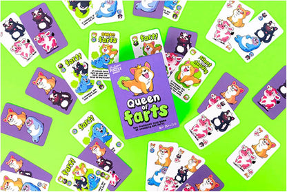 Professor Puzzle | Queen of Farts | Card Game | Ages 8+ | 3-6 Players | 15 Minutes Playing Time