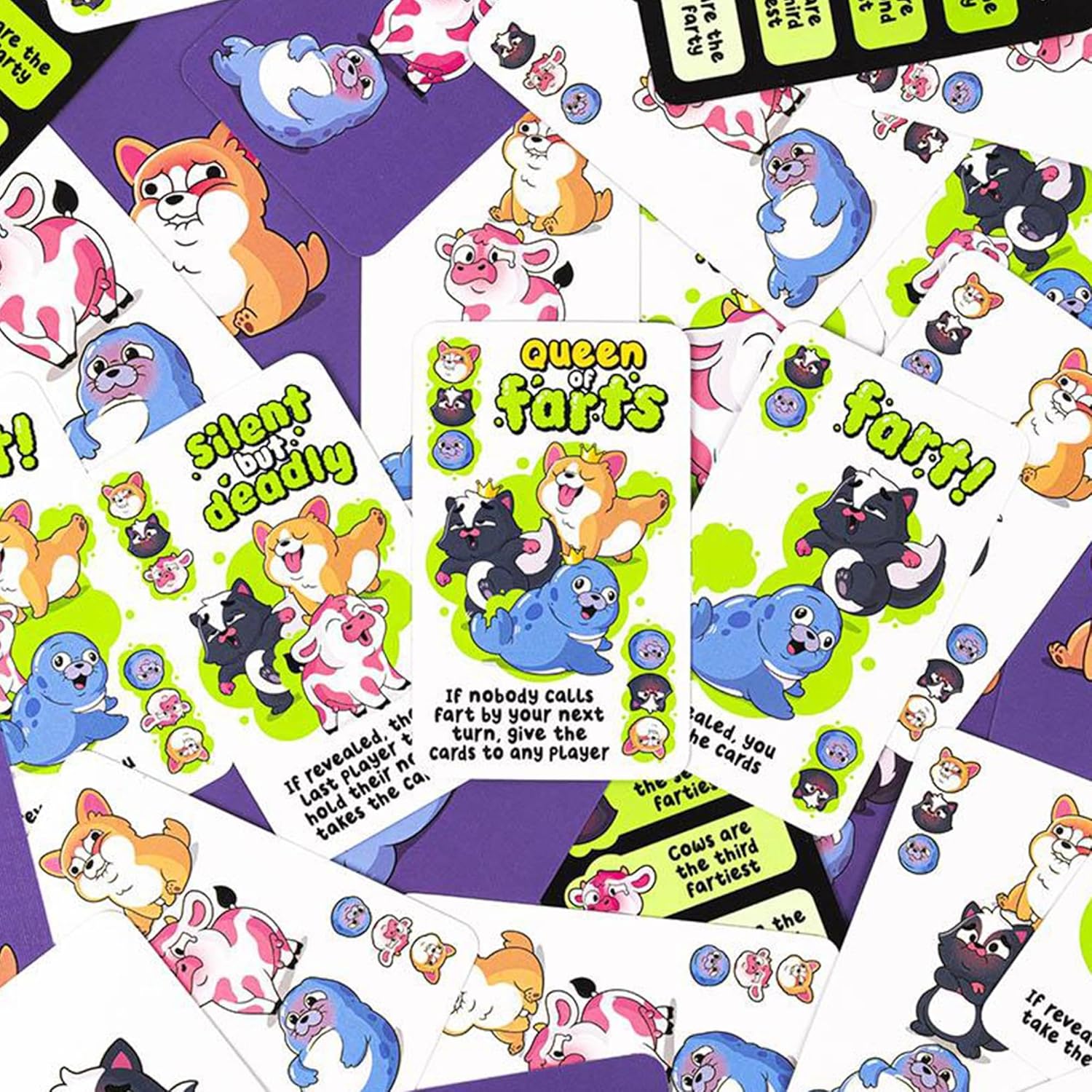 Professor Puzzle | Queen of Farts | Card Game | Ages 8+ | 3-6 Players | 15 Minutes Playing Time