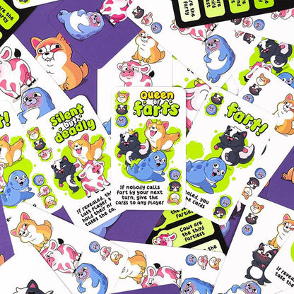 Professor Puzzle | Queen of Farts | Card Game | Ages 8+ | 3-6 Players | 15 Minutes Playing Time