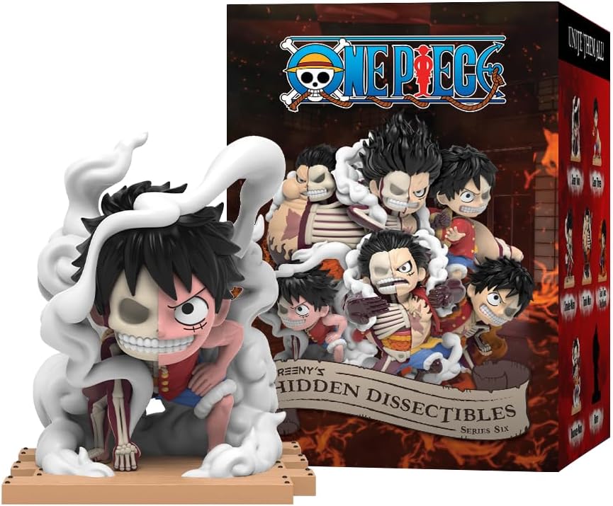 Mighty Jaxx Freeny's Hidden Dissectibles: One Piece Series 6 (Luffy Gears Edition) | Sealed Tray of 6 - Contains No Duplicates | Blind Box Toy Collectible Figurines