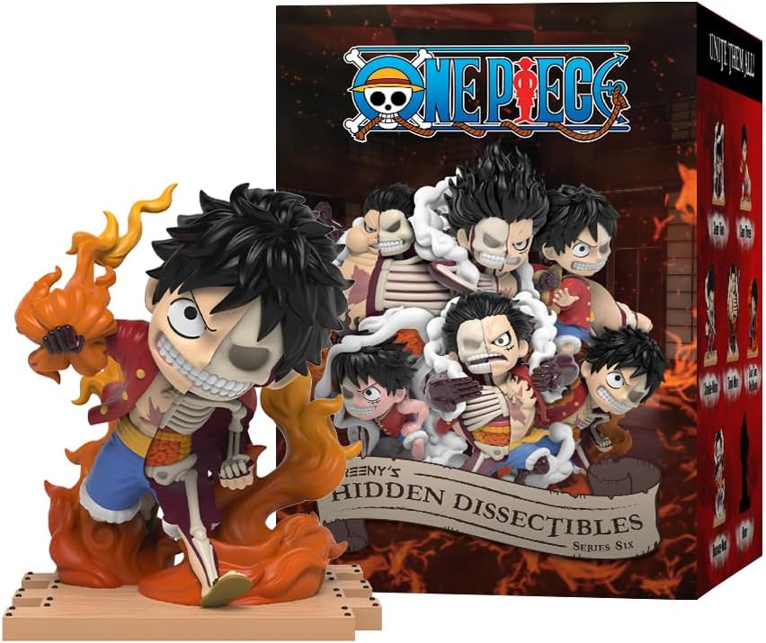 Mighty Jaxx Freeny's Hidden Dissectibles: One Piece Series 6 (Luffy Gears Edition) | Sealed Tray of 6 - Contains No Duplicates | Blind Box Toy Collectible Figurines