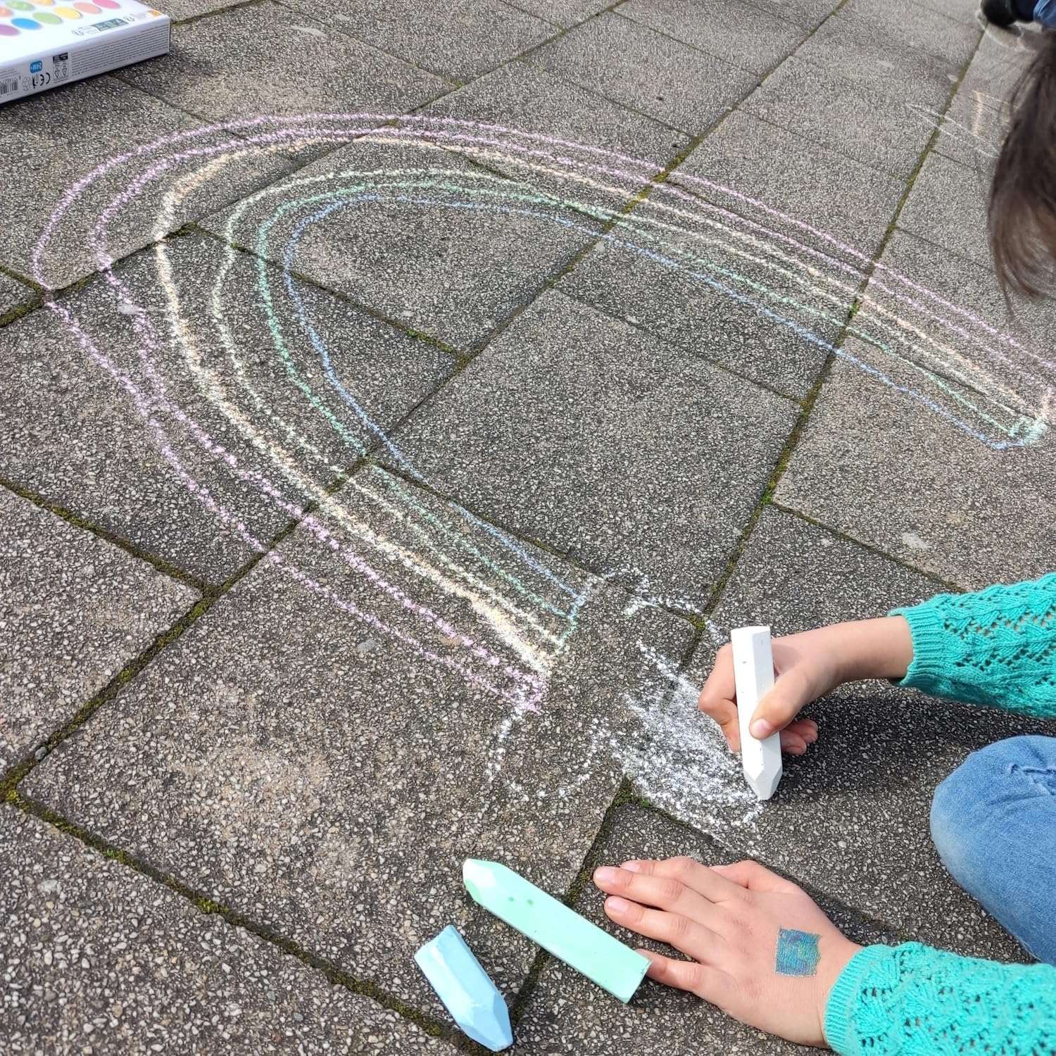 Toi-Toys Straßenkreide in bunten Farben Straßenmalkreide im 24er Set