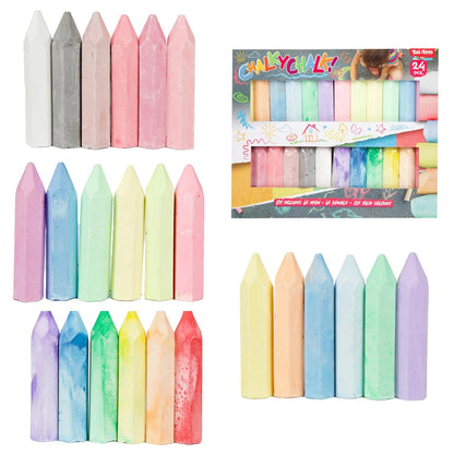 Toi-Toys Straßenkreide in bunten Farben Straßenmalkreide im 24er Set