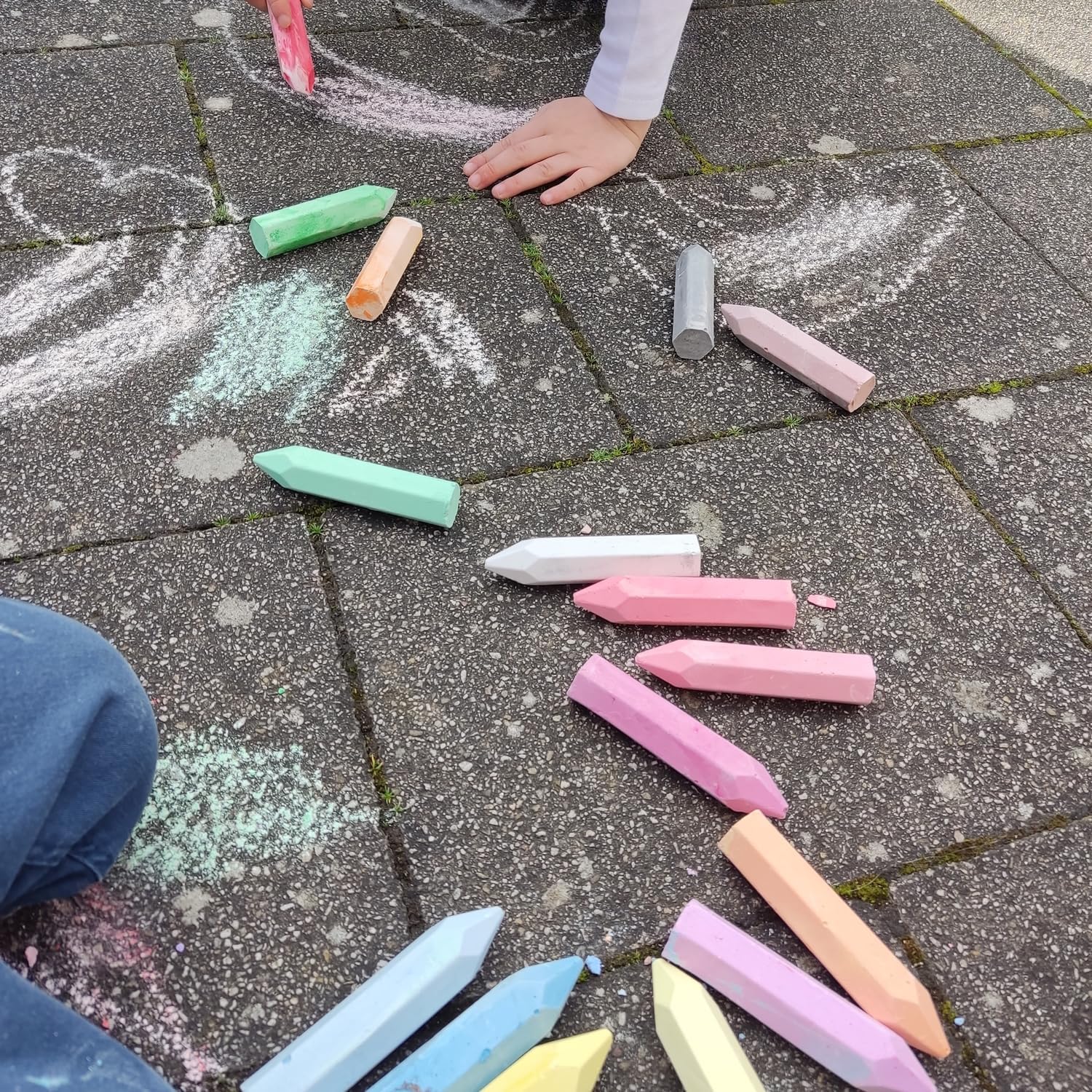 Toi-Toys Straßenkreide in bunten Farben Straßenmalkreide im 24er Set
