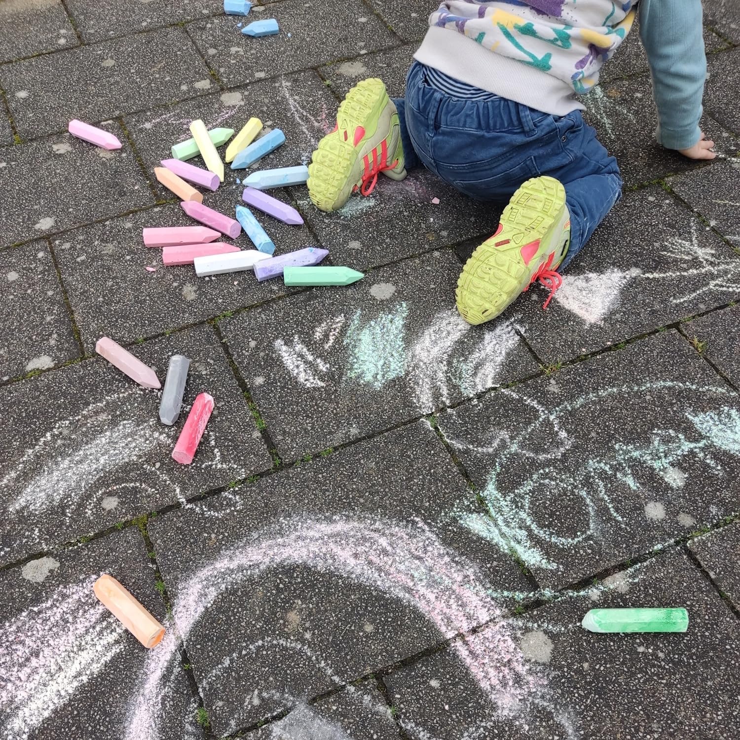 Toi-Toys Straßenkreide in bunten Farben Straßenmalkreide im 24er Set