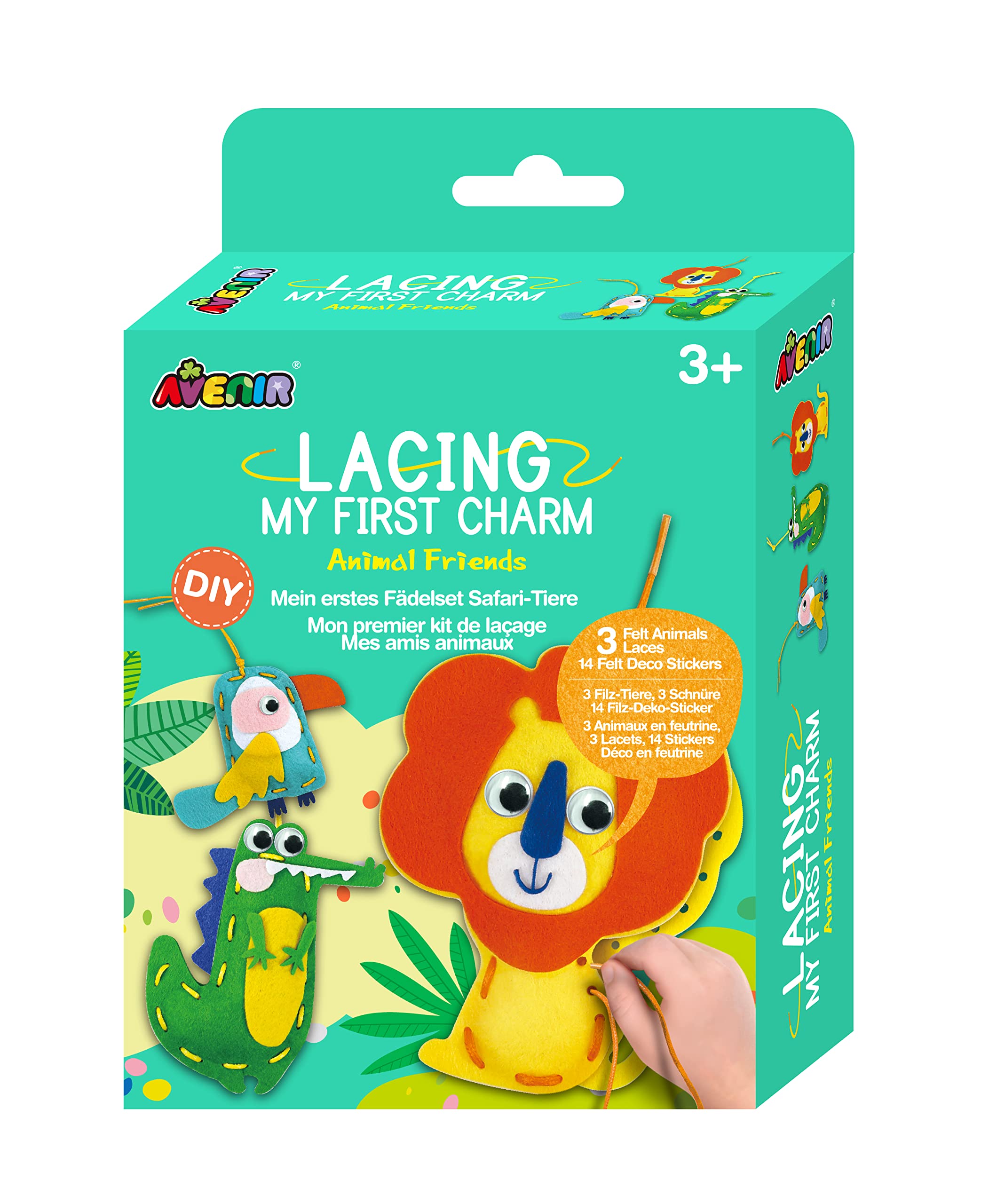 My First Lacing Kit | Dierenvrienden | Verbeter naai- en naaivaardigheden | Creatief plezier voor kinderen vanaf 3 jaar, meerdere kleuren