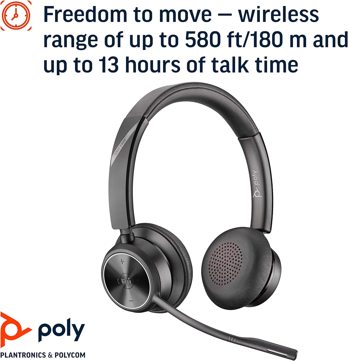 Poly Savi 7320-M ultra-secure wireless DECT™ headset system - Microsoft Teams certified version