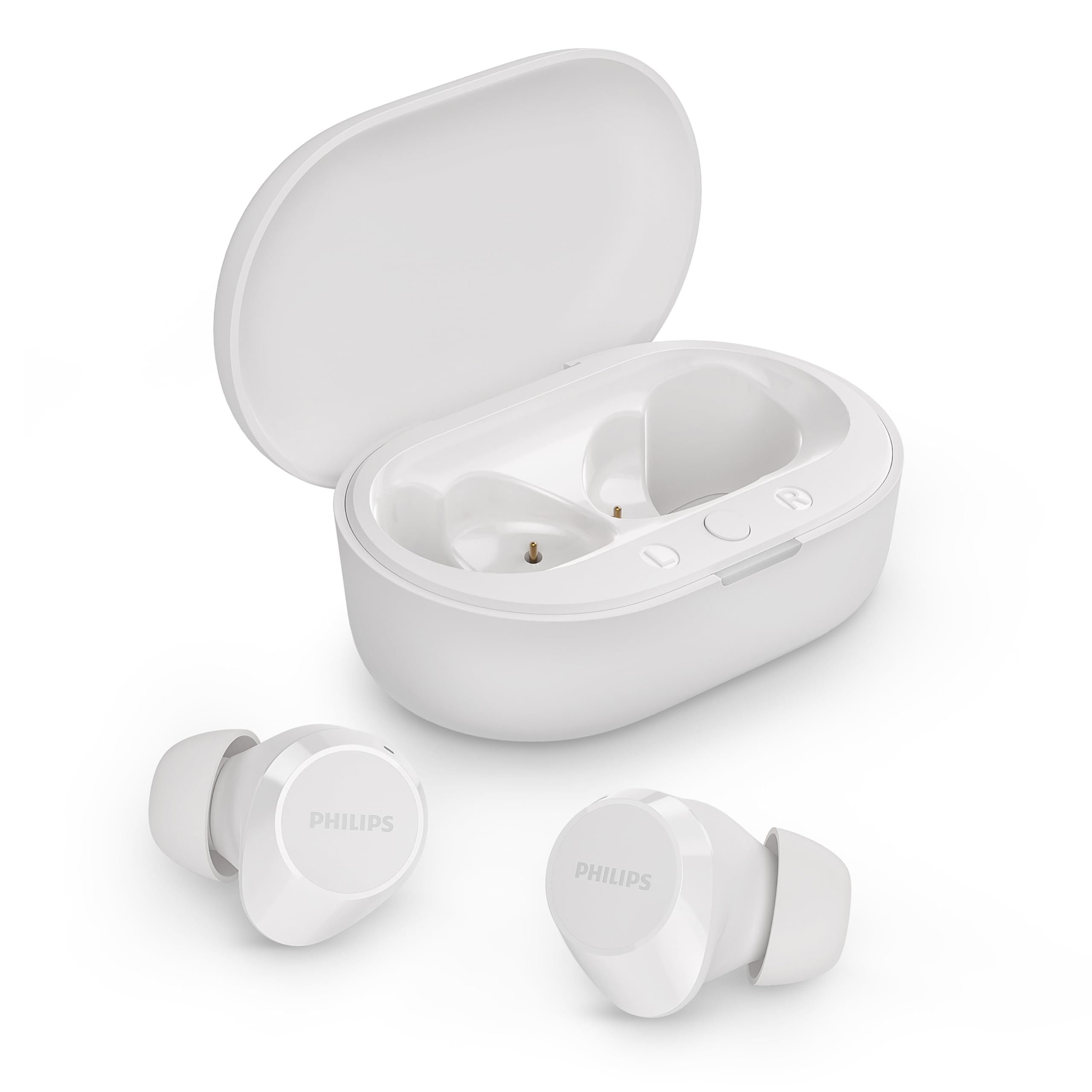 PHILIPS TAT1209WT True Wireless In Ear Bluetooth Headphones - Small Buds, Great Value, Natural Sound with Dynamic Bass, Clear Calls and Pocket-Sized Charging Case