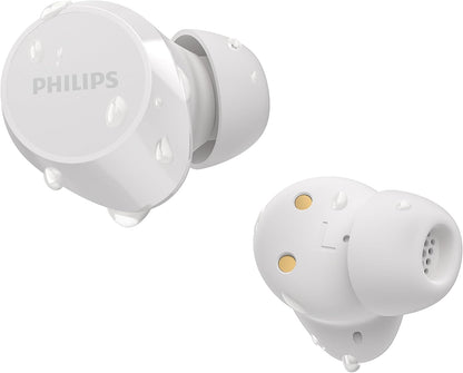 PHILIPS TAT1209WT True Wireless In Ear Bluetooth Headphones - Small Buds, Great Value, Natural Sound with Dynamic Bass, Clear Calls and Pocket-Sized Charging Case