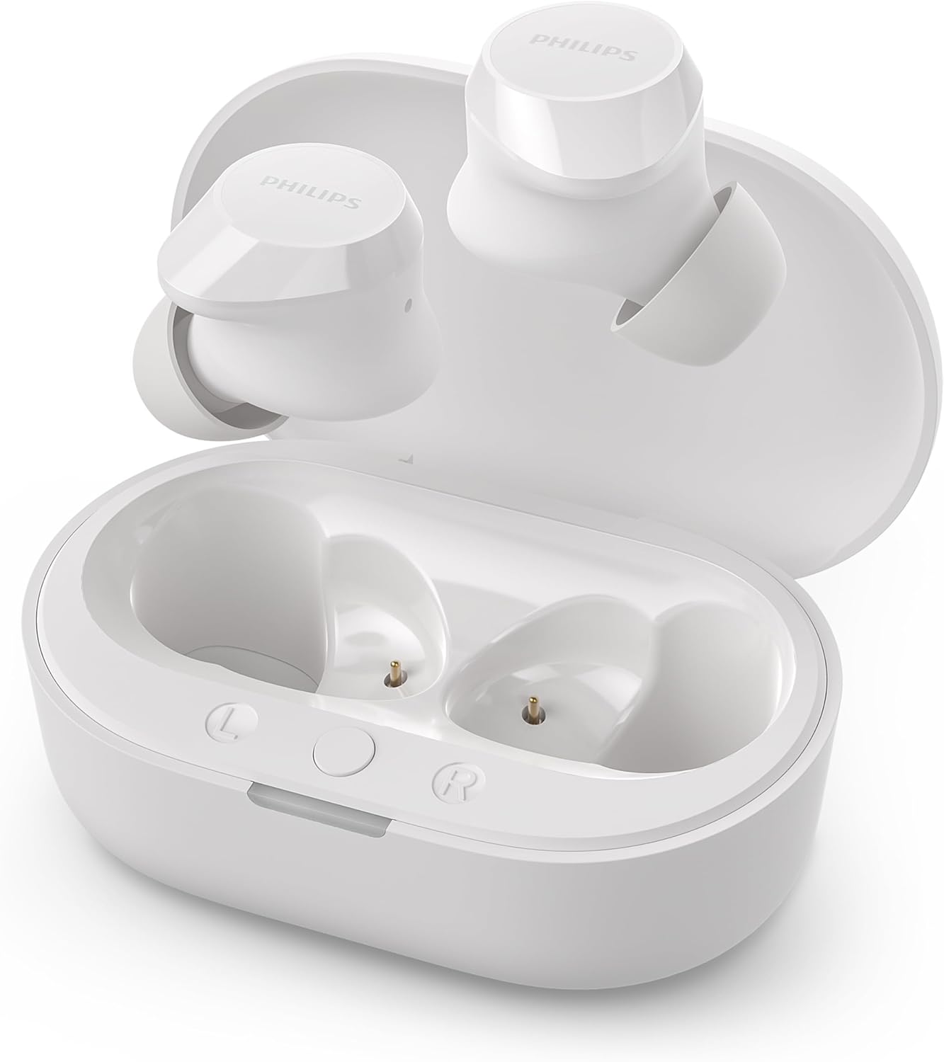 PHILIPS TAT1209WT True Wireless In Ear Bluetooth Headphones - Small Buds, Great Value, Natural Sound with Dynamic Bass, Clear Calls and Pocket-Sized Charging Case