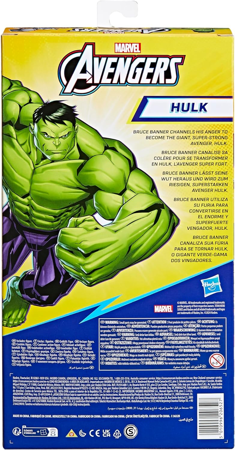 avengers Marvel Titan Hero Series Blast Gear Deluxe Hulk Action Figure, 30-cm Toy, For Children Aged 4 and Up, Green