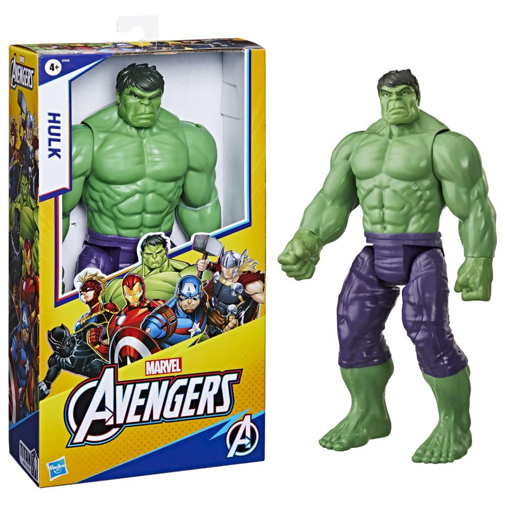 avengers Marvel Titan Hero Series Blast Gear Deluxe Hulk Action Figure, 30-cm Toy, For Children Aged 4 and Up, Green