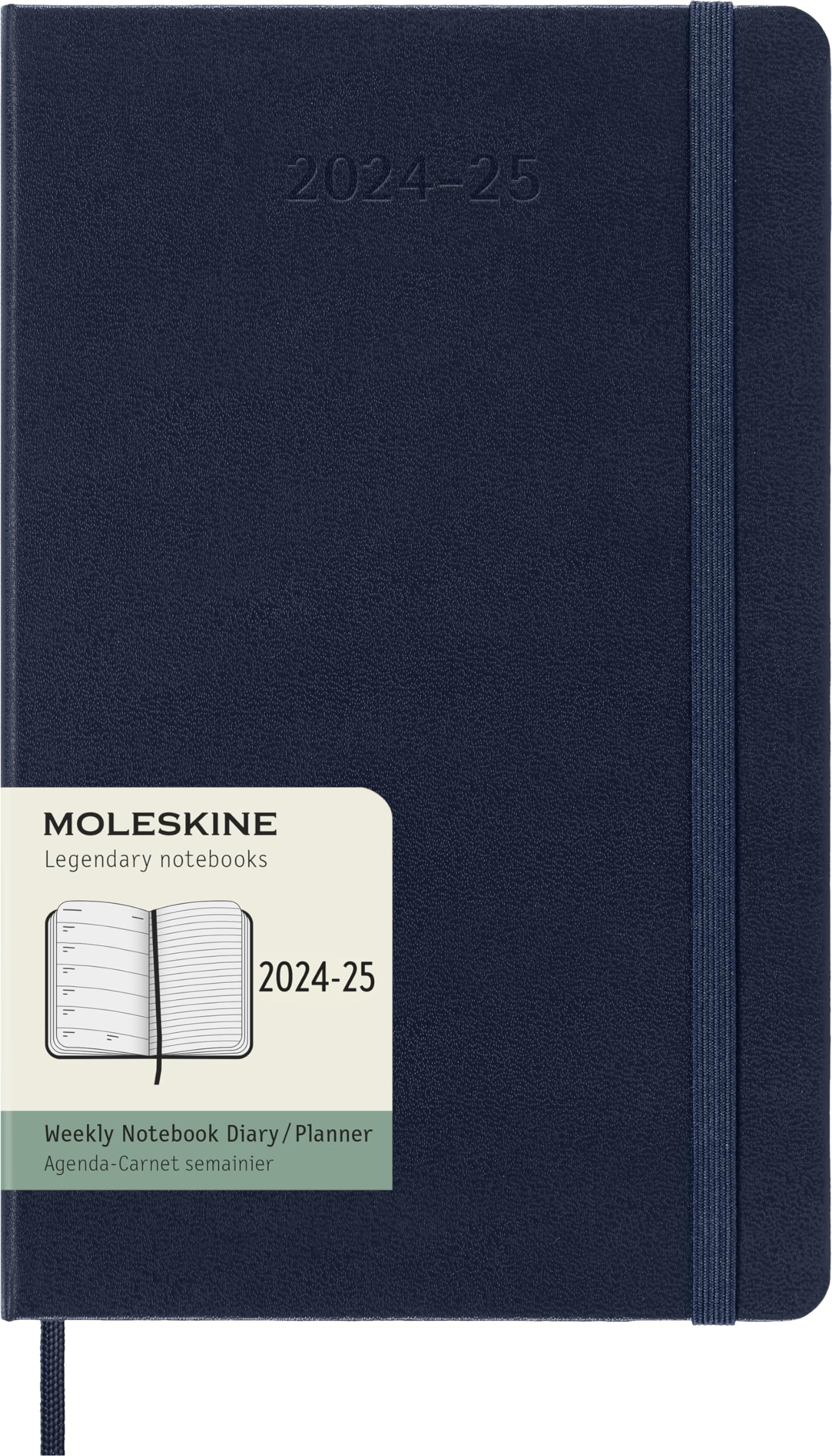 Moleskine Weekly Planner 2024-2025, Weekly Planner 18 Months 2025, With Space For Notes, With Hard Cover And Elastic Closure, Large Format 13 x 21 cm, Color