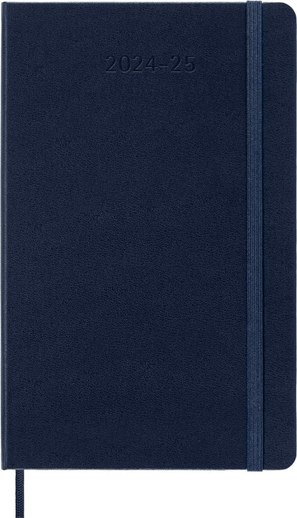 Moleskine Weekly Planner 2024-2025, Weekly Planner 18 Months 2025, With Space For Notes, With Hard Cover And Elastic Closure, Large Format 13 x 21 cm, Color