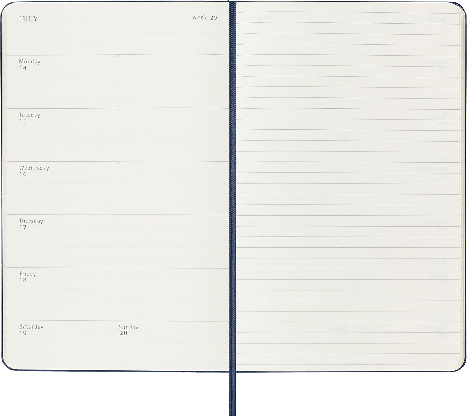 Moleskine Weekly Planner 2024-2025, Weekly Planner 18 Months 2025, With Space For Notes, With Hard Cover And Elastic Closure, Large Format 13 x 21 cm, Color