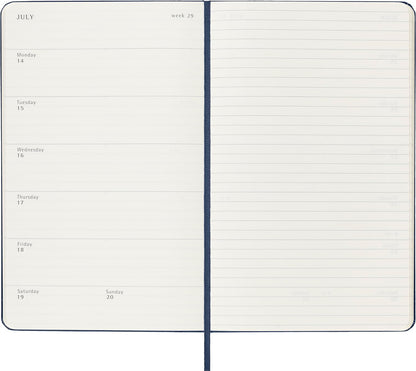 Moleskine Weekly Planner 2024-2025, Weekly Planner 18 Months 2025, With Space For Notes, With Hard Cover And Elastic Closure, Large Format 13 x 21 cm, Color