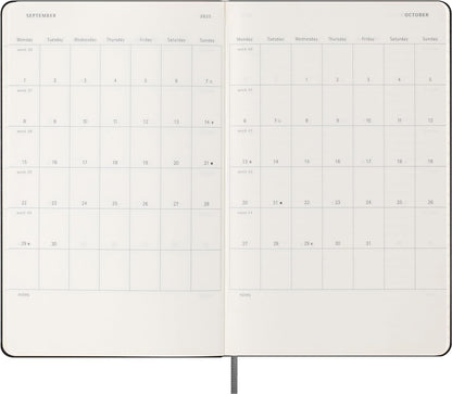Moleskine weekly planner 2024-2025, Weekly Planner 18 Months 2025, With Space For Notes, With Hard Cover And Elastic Closure, Large Format 13 x 21 cm, Color