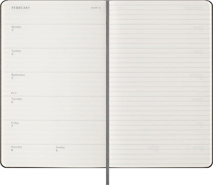 Moleskine weekly planner 2024-2025, Weekly Planner 18 Months 2025, With Space For Notes, With Hard Cover And Elastic Closure, Large Format 13 x 21 cm, Color