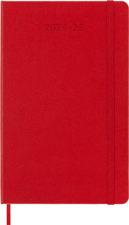 Moleskine Weekly Planner 2024-2025, Weekly Planner 18 Months 2025, With Space For Notes, With Hard Cover And Elastic Closure, Large Format 13 x 21 cm, Color