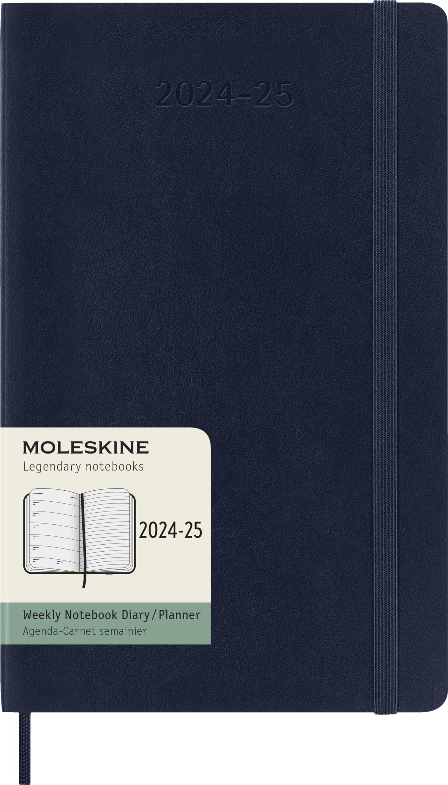 Moleskine Weekly Planner 2024-2025, Weekly Planner 18 Months 2025, With Space For Notes, With Soft Cover And Elastic Closure, Large Format 13 x 21 cm, Color