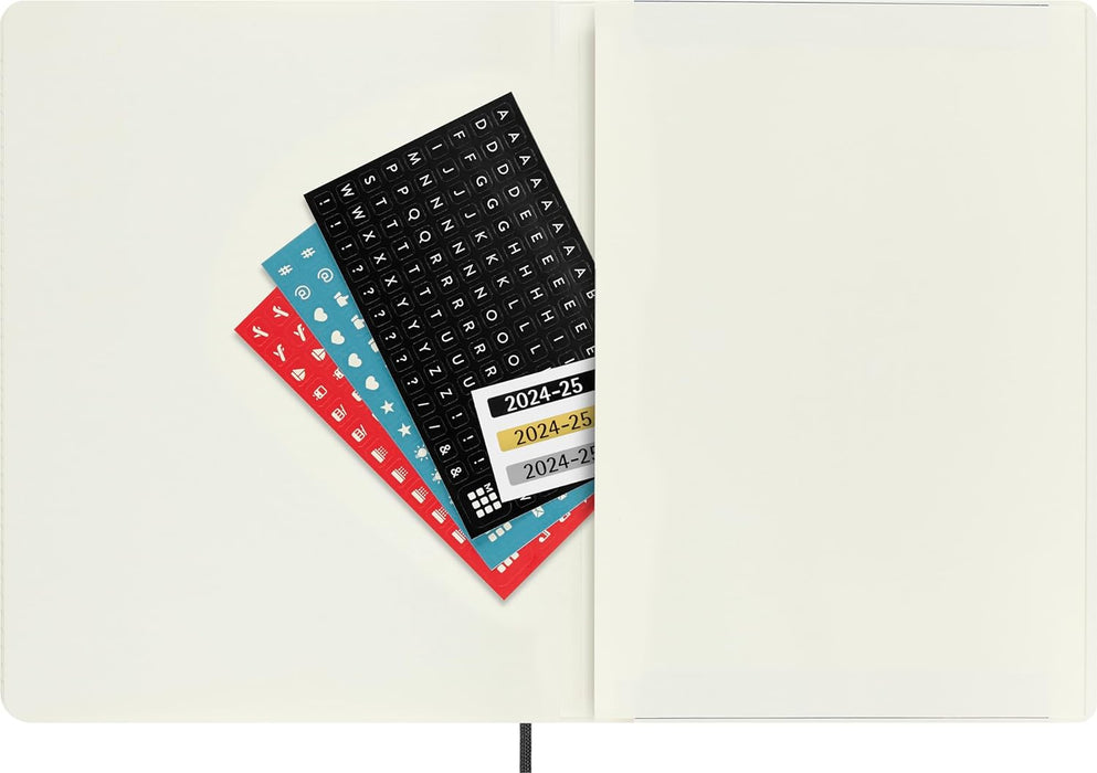 Moleskine Weekly Planner 2024-2025, Weekly Planner 18 Months 2025, With Space For Notes, With Soft Cover And Elastic Closure, Large Format 13 x 21 cm, Color