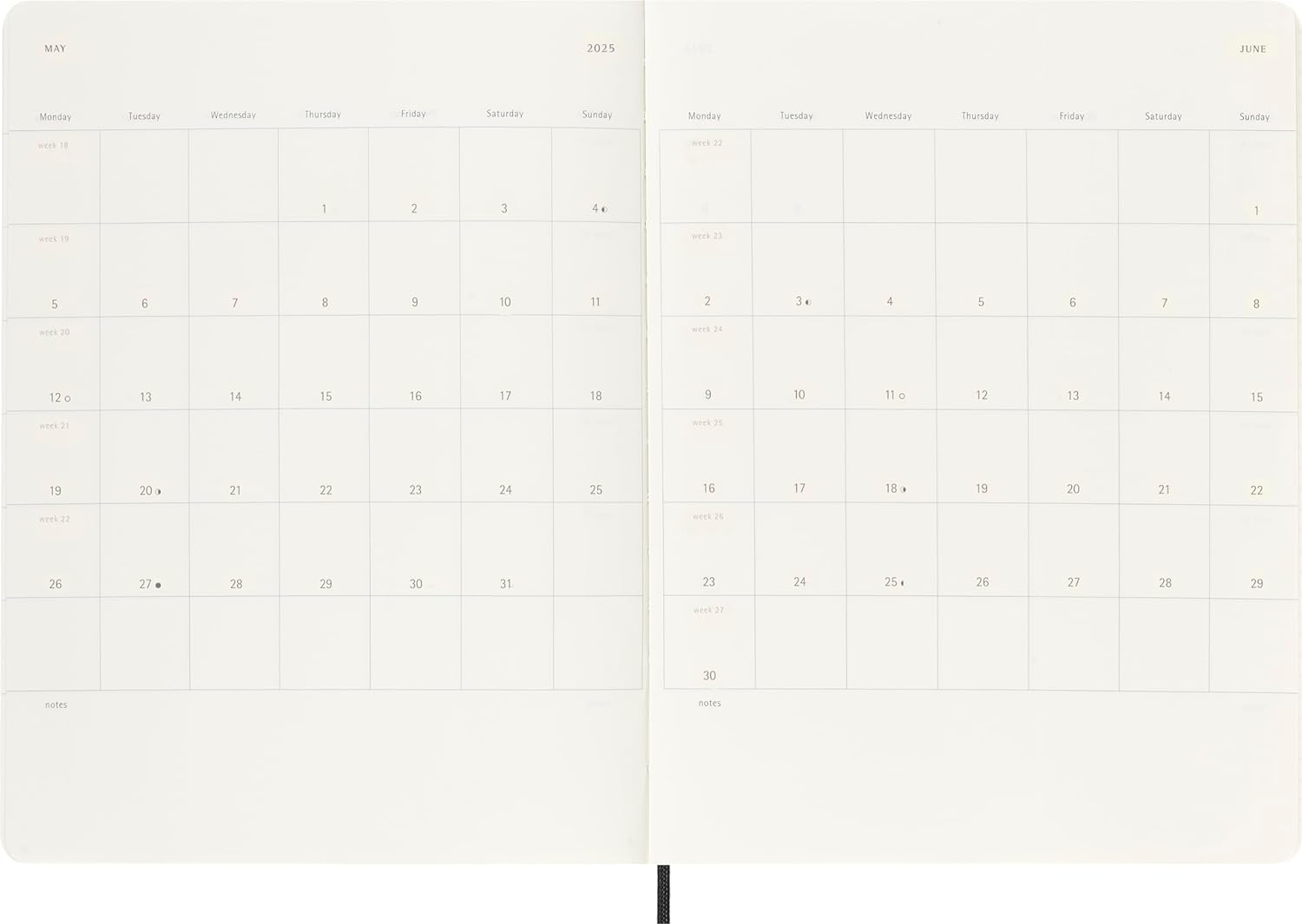 Moleskine Weekly Planner 2024-2025, Weekly Planner 18 Months 2025, With Space For Notes, With Soft Cover And Elastic Closure, Large Format 13 x 21 cm, Color