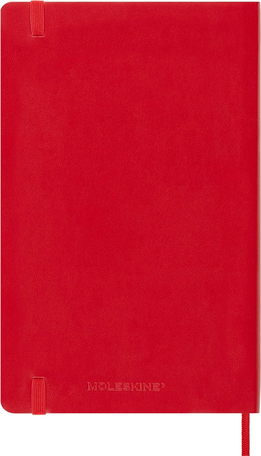 Moleskine Weekly Planner 2024-2025, Weekly Planner 18 Months 2025, With Space For Notes, With Soft Cover And Elastic Closure, Large Size 13 x 21 cm, Color Scarlet Red