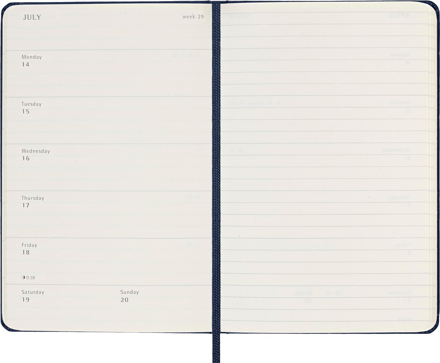 Moleskine Weekly Planner 2024-2025, Weekly Planner 18 Months 2025, With Space For Notes, With Hard Cover And Elastic Closure, Pocket Size 9 x 14 cm, Color