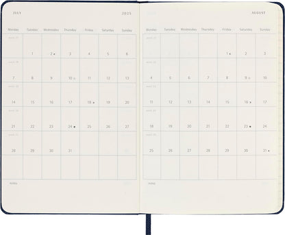 Moleskine Weekly Planner 2024-2025, Weekly Planner 18 Months 2025, With Space For Notes, With Hard Cover And Elastic Closure, Pocket Size 9 x 14 cm, Color