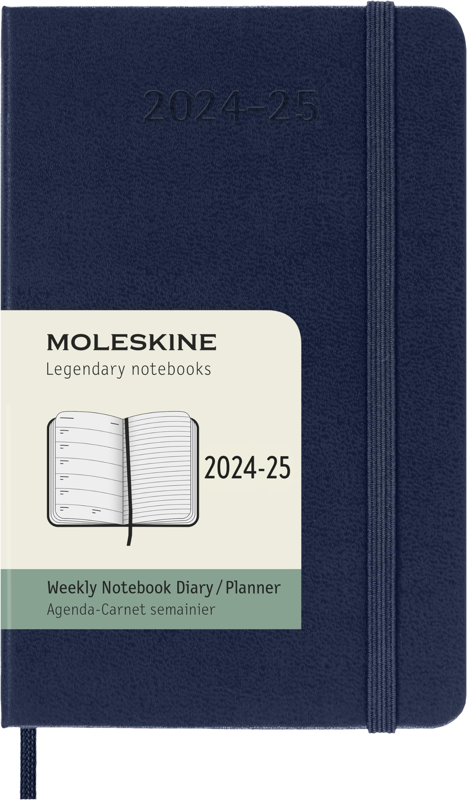 Moleskine Weekly Planner 2024-2025, Weekly Planner 18 Months 2025, With Space For Notes, With Hard Cover And Elastic Closure, Pocket Size 9 x 14 cm, Color