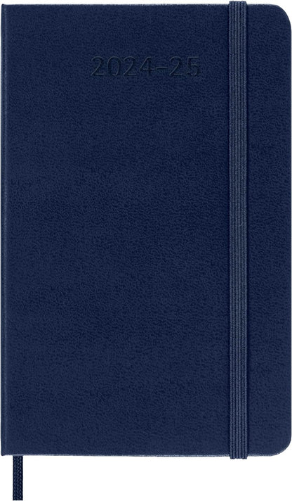 Moleskine Weekly Planner 2024-2025, Weekly Planner 18 Months 2025, With Space For Notes, With Hard Cover And Elastic Closure, Pocket Size 9 x 14 cm, Color