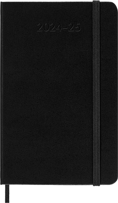 Moleskine Weekly Planner 2024-2025, Weekly Planner 18 Months 2025, With Space For Notes, With Hard Cover And Elastic Closure, Pocket Size 9 x 13 cm, Color