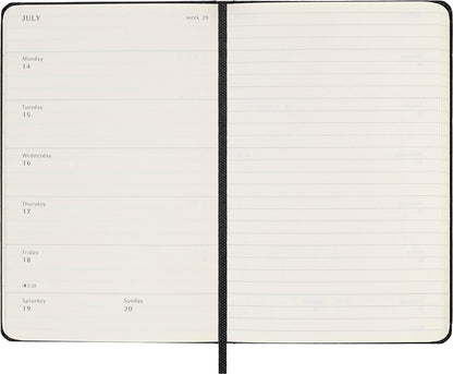 Moleskine Weekly Planner 2024-2025, Weekly Planner 18 Months 2025, With Space For Notes, With Hard Cover And Elastic Closure, Pocket Size 9 x 13 cm, Color