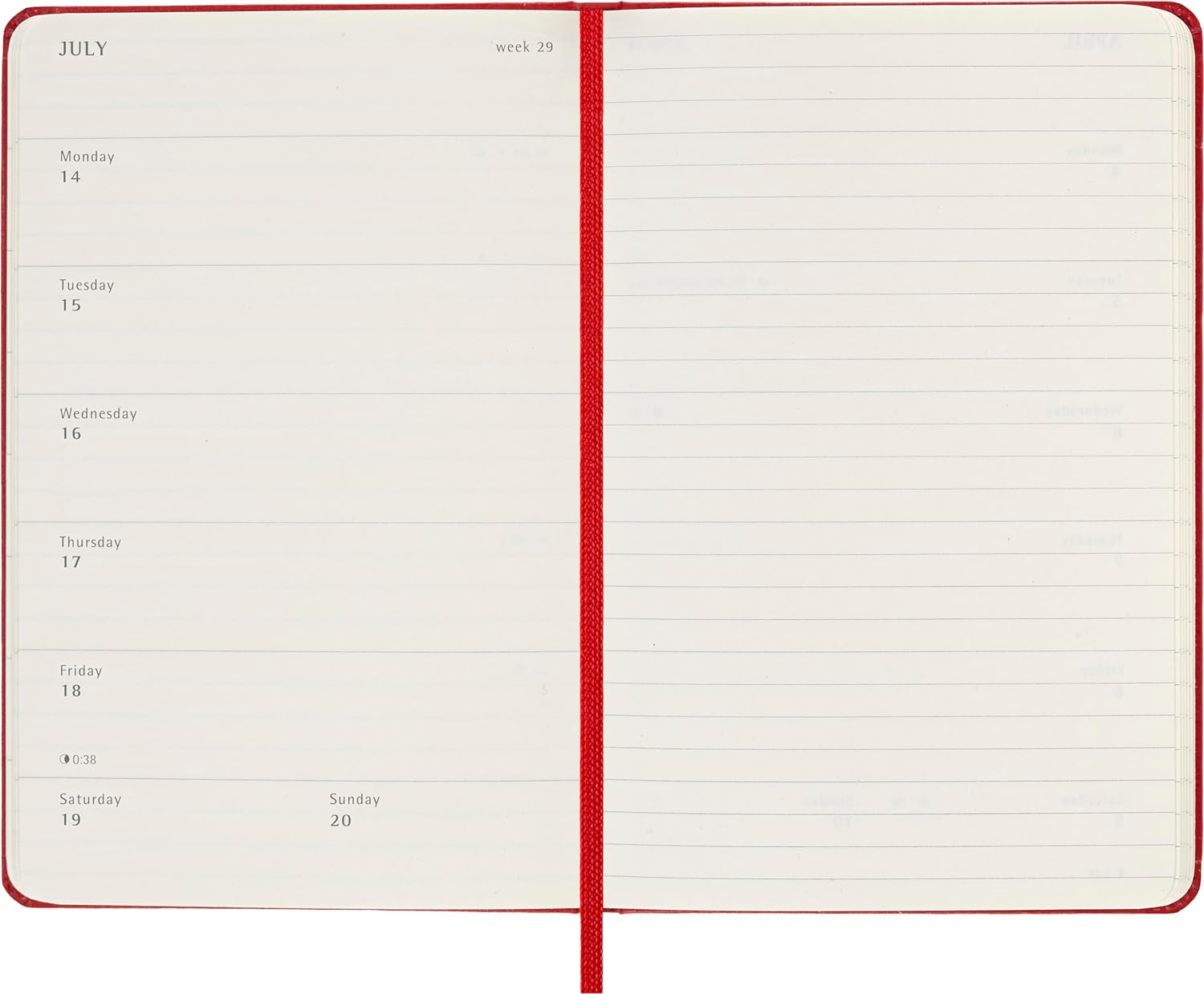 Moleskine Weekly Planner 2024-2025, Weekly Planner 18 Months 2025, With Space For Notes, With Hard Cover And Elastic Closure, Pocket Size 9 x 14 cm, Color