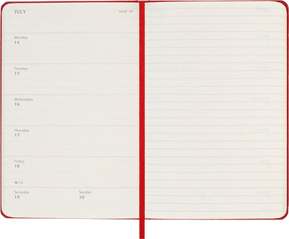 Moleskine Weekly Planner 2024-2025, Weekly Planner 18 Months 2025, With Space For Notes, With Hard Cover And Elastic Closure, Pocket Size 9 x 14 cm, Color