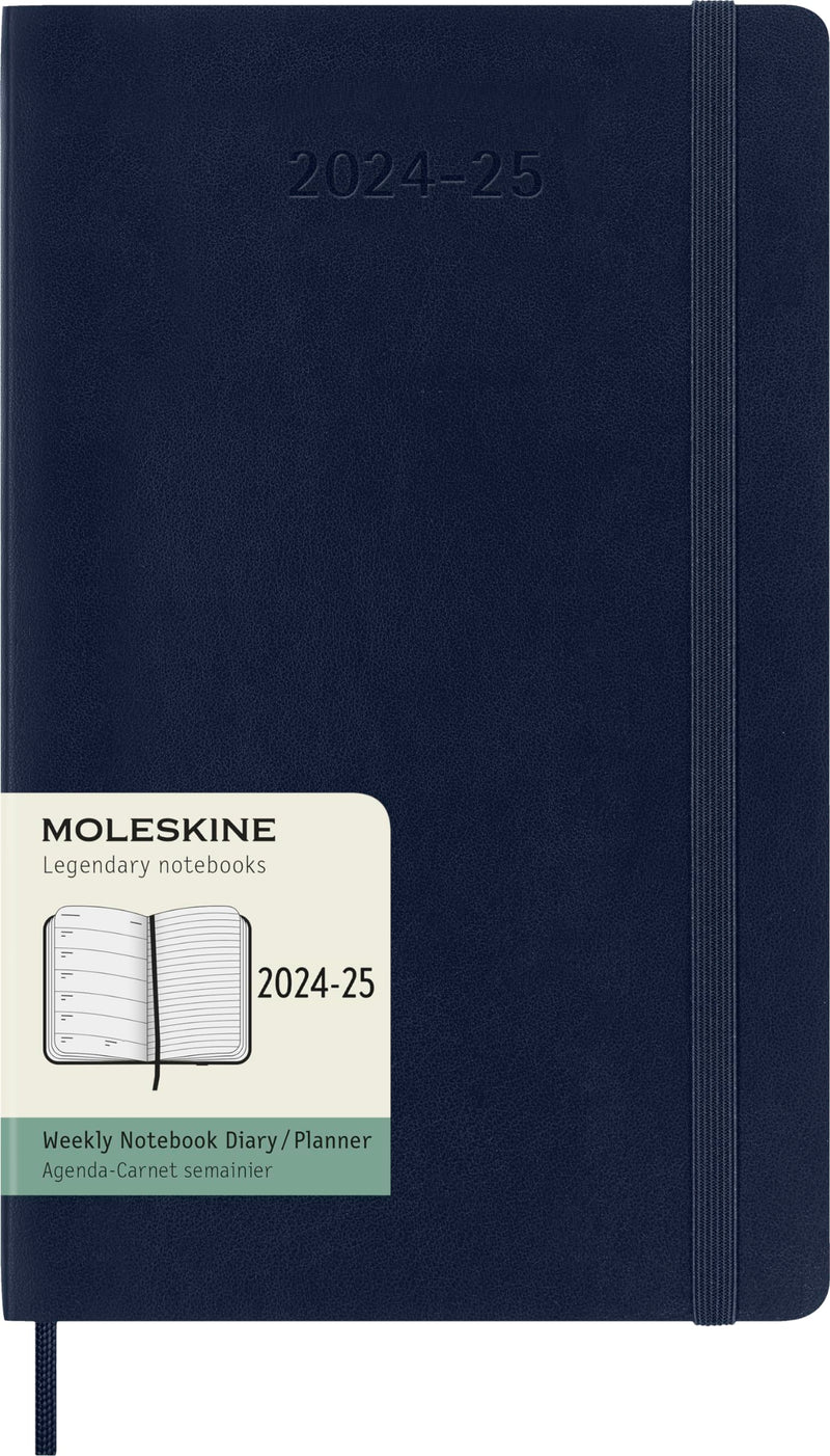 Moleskine Weekly Planner 2024-2025, Weekly Planner 18 Months 2025, With Space For Notes, With Soft Cover And Elastic Closure, Pocket Size 9 x 14 cm, Color