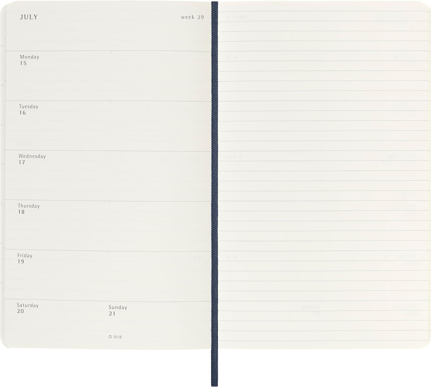 Moleskine Weekly Planner 2024-2025, Weekly Planner 18 Months 2025, With Space For Notes, With Soft Cover And Elastic Closure, Pocket Size 9 x 14 cm, Color