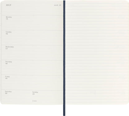 Moleskine Weekly Planner 2024-2025, Weekly Planner 18 Months 2025, With Space For Notes, With Soft Cover And Elastic Closure, Pocket Size 9 x 14 cm, Color
