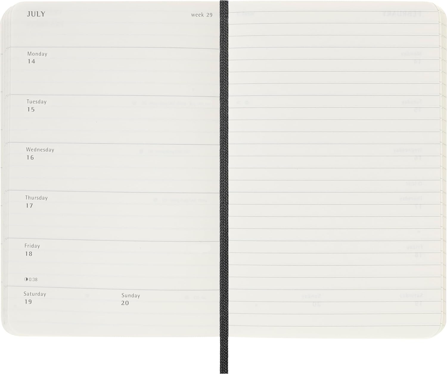 Moleskine Weekly Planner 2024-2025, Weekly Planner 18 Months 2025, With Space For Notes, With Soft Cover And Elastic Closure, Pocket Size 9 x 14 cm, Color