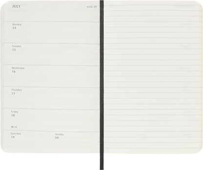 Moleskine Weekly Planner 2024-2025, Weekly Planner 18 Months 2025, With Space For Notes, With Soft Cover And Elastic Closure, Pocket Size 9 x 14 cm, Color