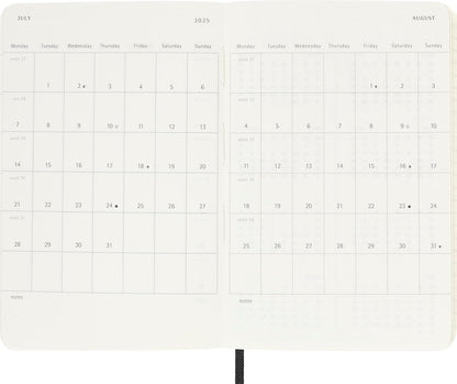 Moleskine Weekly Planner 2024-2025, Weekly Planner 18 Months 2025, With Space For Notes, With Soft Cover And Elastic Closure, Pocket Size 9 x 14 cm, Color